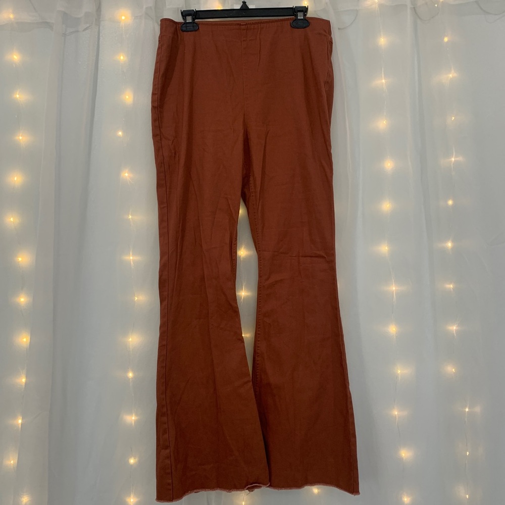 Brown Fit and Flare Pants